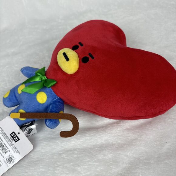 BT21 BTS Plush Stuffed Animal Toy Doll New With Tags Tata Bow & Cane Red - Picture 3 of 10